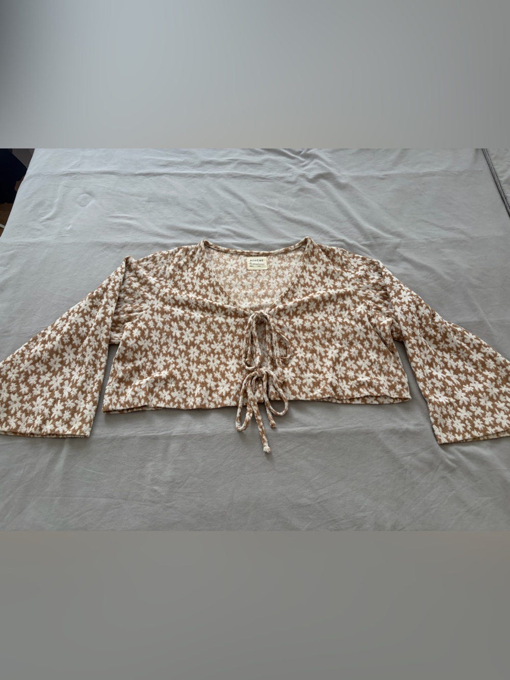 Boheme Goods floral terry tie top